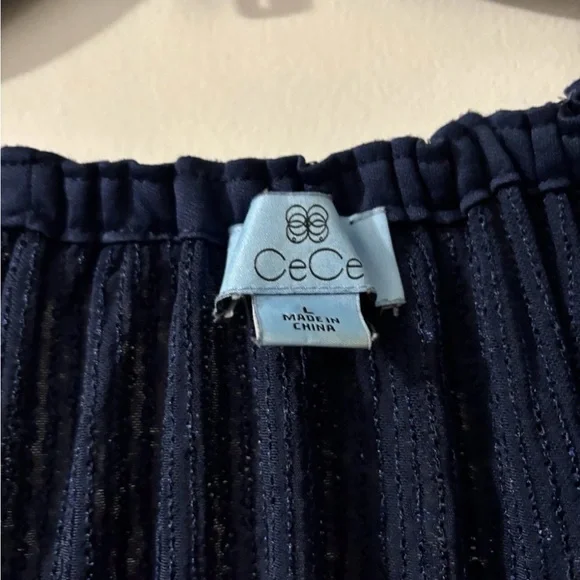 CeCe Midnight Blue Sequin Blouse - Picture 2 of 3